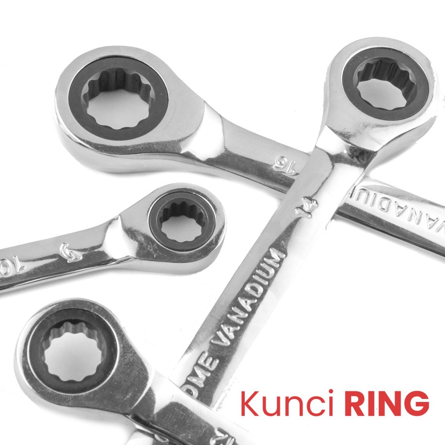 Kunci Ring Pas Kombinasi wrench Krek Ratchet Ukuran 6-16mm Fleksibel - Kunci Ring Pas Kombinasi Krek 6-16mm Bahan Kuat dan Anti Karat - Kunci Pas Torque Wrench Two-way Spanner Tools, kunci inggris, kunci shock, kunci shok, kunci serbaguna, kunci pas set