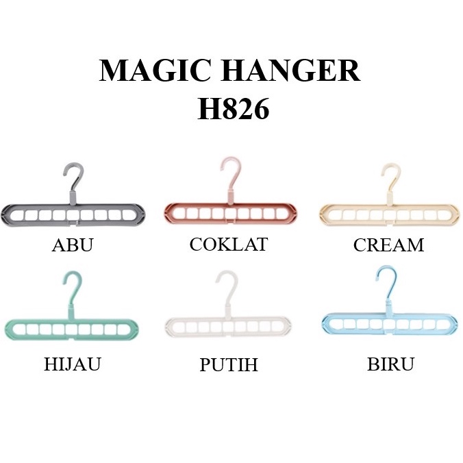 Magic Hanger  Gantungan Baju Multifungsi Ajaib 9 in 1 / Magic Hanger / Wonder Hanger / Foldable Hanger / Organizer Rak baju Lemari pakaian Hijab Rumah Tangga MAGIC HANGER AC 128