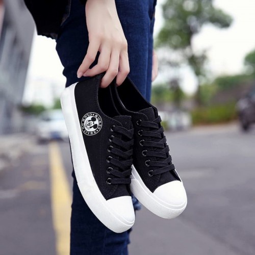 rmaa16 sepatu kets wanita hitam putih polos sneakers murah cantik lucu keren - 37 xxz
