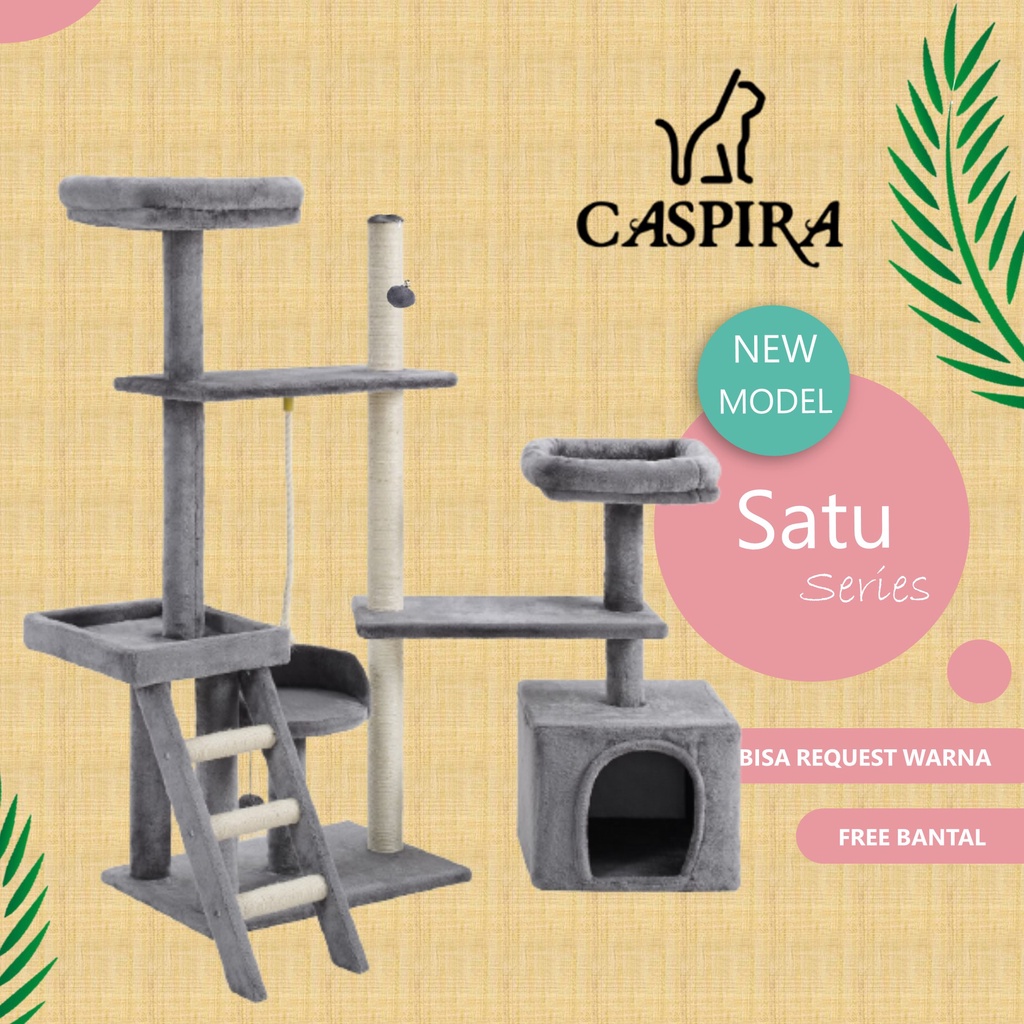 Cat Tree Kandang Kucing - Cat Condo Garukan Kitten Persia - Cat Tower Mainan Kucing BSH - Cat Toys Himalaya - Rumah Kucing Peaknose - Cat House Flatnose - Tempat Tidur Kucing Bengal Caspira