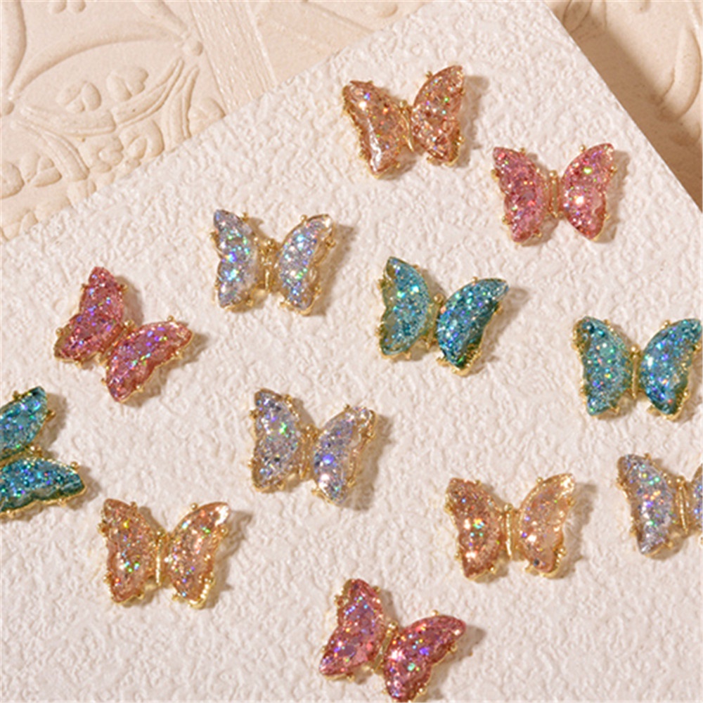 1pc Hiasan Kupu-Kupu 3D Bahan Resin Transparan Untuk Dekorasi nail Art DIY