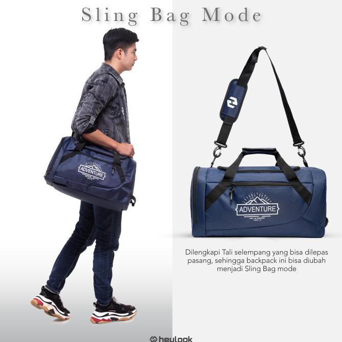 Tas Gym / Tas Travel / Backpack / Olahraga - Black Gold