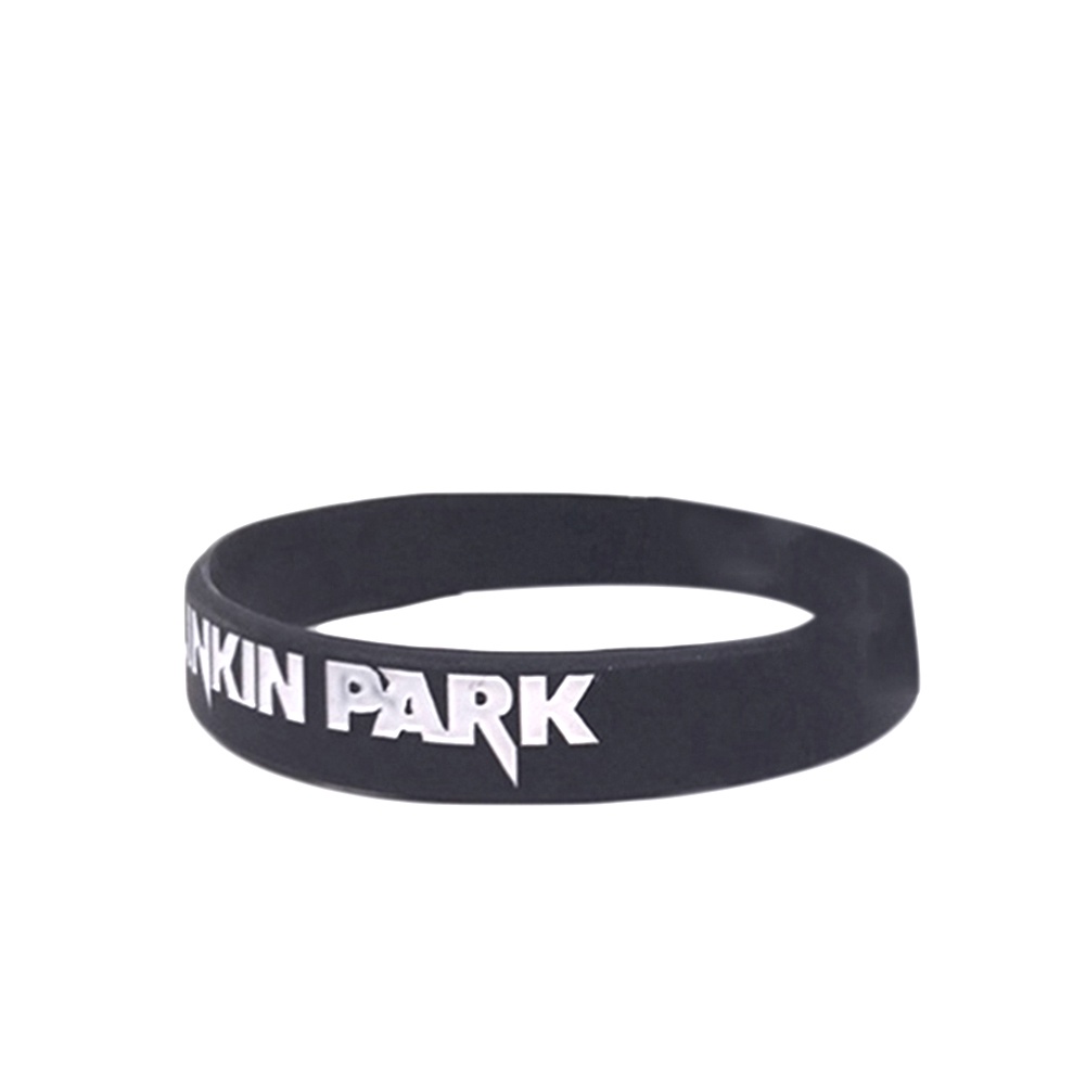 Hu Hu Hu Hu Hu Alat Bantu Pasang Kacamata♡ Gelang Band Rock Linkin Park Bahan Silikon Untuk Pria Dan Wanita