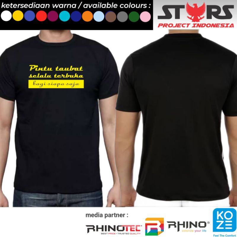Kaos Dakwah Islami/ Pintu Taubat Selalu Terbuka/ Cotton Combed 30s / Tshirt Distro Muslim - stars.id