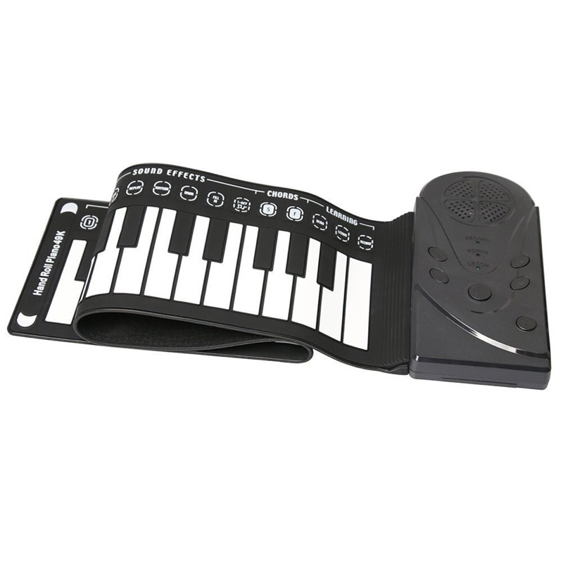 Piano Lipat Portable Music 49 Keys Flexible Silicon Roll Up Electronic Soft Keyboard Music Elektronik Musik