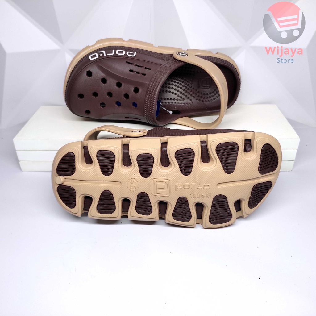 Porto 1006 Sandal Baim Pria Sendal Kokop Selop Sepatu Sandal Full Karet 39-44