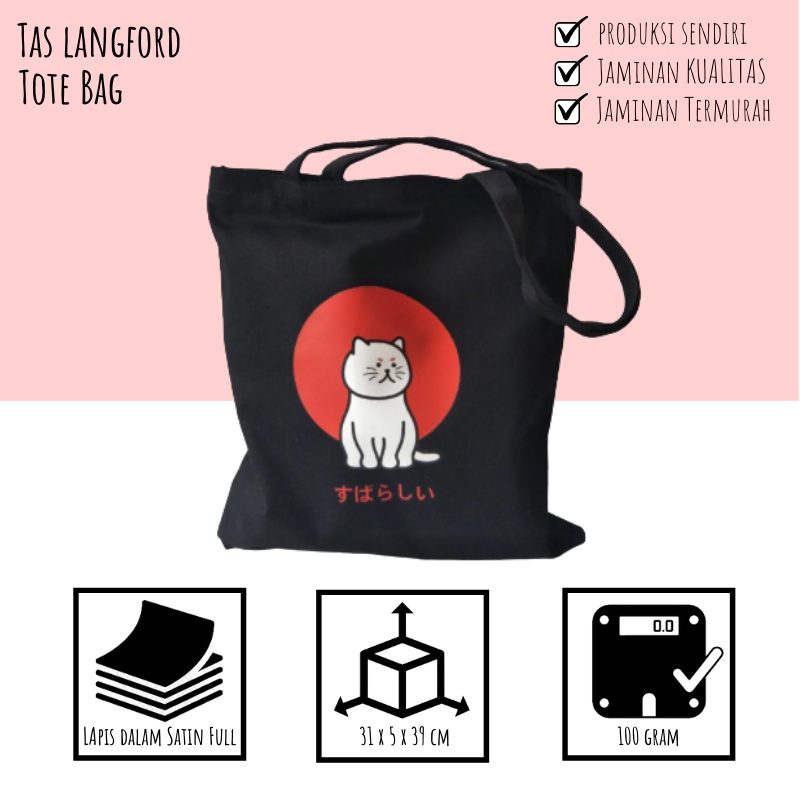 Tote Bag Sablon Resleting Tas Bahu Sandang Model Simple Casual Kekinian Stylish Tote Bag Perempuan Wanita Cewek 002