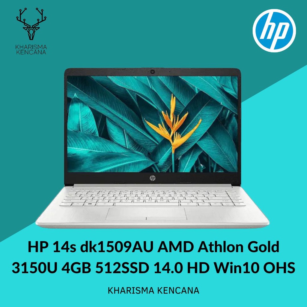 HP 14S dk1509AU AMD Athlon Gold 3150U 4GB 512SSD 14.0 HD Win11 OHS