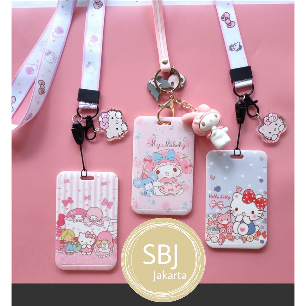 ID card holder / Tempat Kartu bahan plastik hardcase / Tag holder Dengan tali strap / Name tag