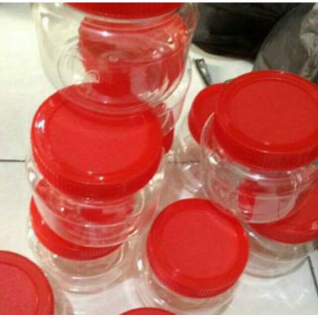 Toples kue kering/ wadah plastik/ jar cannister/ 500ml/ kue lebaran