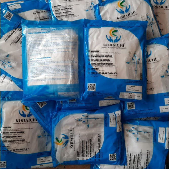 Hazmat Bahan Microporous Berizin Kemenkes PREMIUM/Pakaian Alat Pelindung Diri Bahan Nyaman