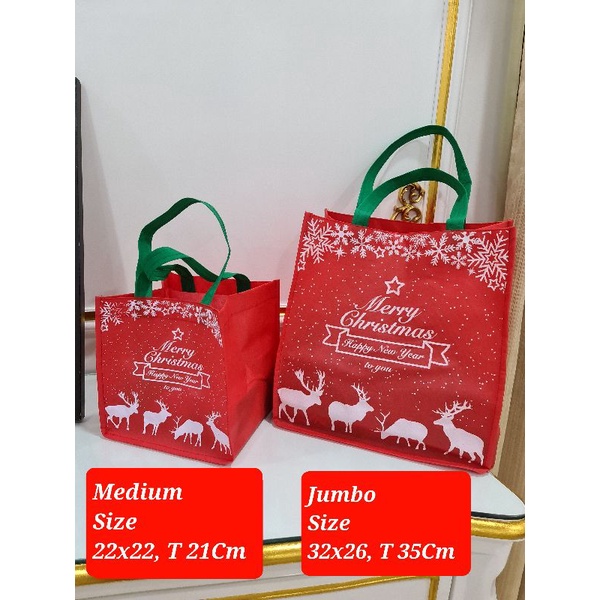 

(Per 10pc) Goodie Bag Tas Kain Spunbond Natal / Chtistmas