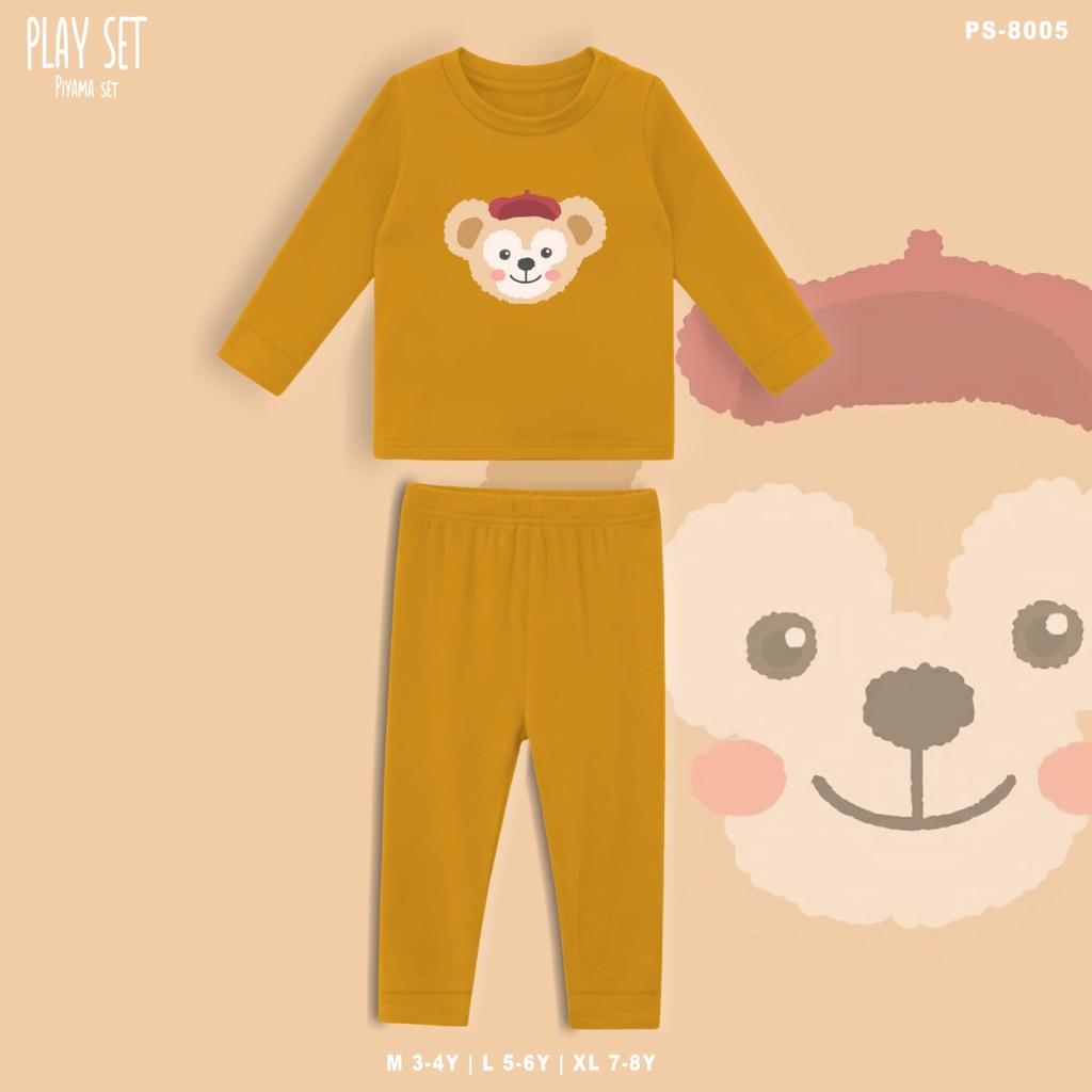 PLAYSET PAJAMAS ANAK BERGAMBAR TEADY / BAJU TIDUR ANAK SET / TERMURAH