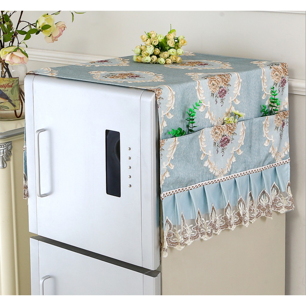 Shabby Lace Refrigerator Cover / Penutup Sarung Kulkas Elegant Vintage Tebal