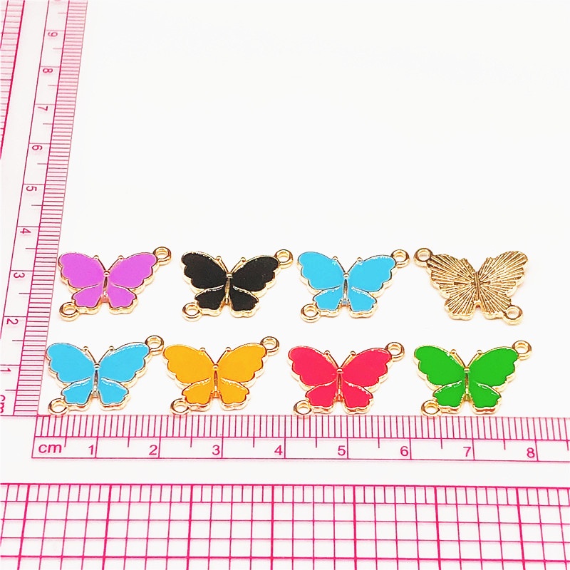 Butterfly 4pcs Liontin Kupu-Kupu Bunga Aster Bahan Alloy Untuk Membuat Perhiasan DIY