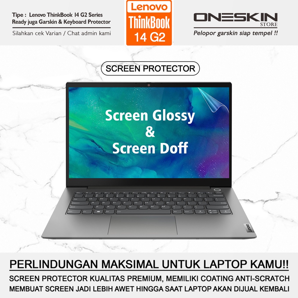 Garskin Laptop Keyboard Screen Protector  Lenovo ThinkBook 14 14s G2 ARE ITL Gen 2 ambar Full Body Tpu Silikon Bening Glossy Doff
