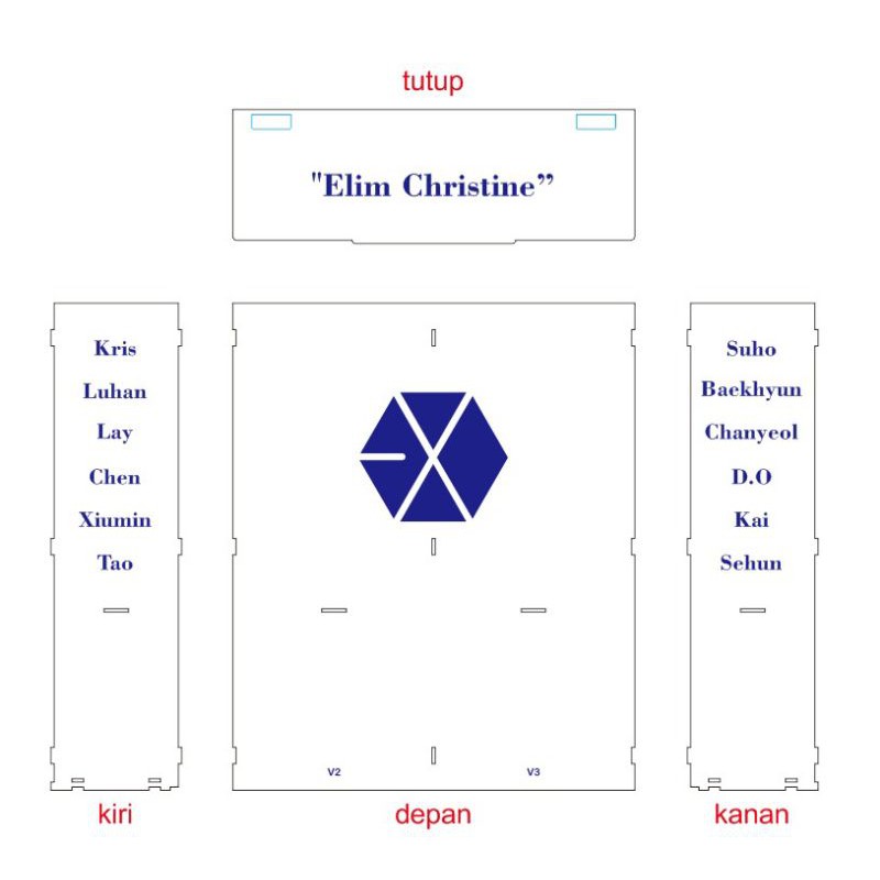 [BOX LIGHTSTICK] LIGHTSTICK EXO VER.2 3 / BOX LIGHTSTICK RECTANGULAR EXO VERSI 2 3 / EXO RECTANGULAR