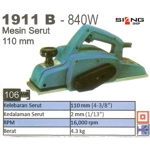 Makita 1911 B / 1911B Mesin Planner/Serut 110mm