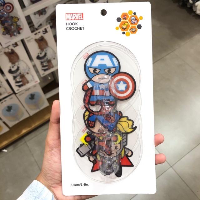 GANTUNGAN BAJU MARVEL SPIDERMAN IRON MAN THOR HOOKS CROCHET MINISO