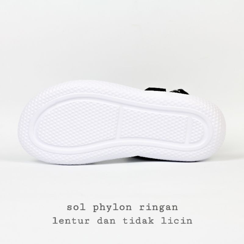 Spoiled - Fuji Yama 02 Black White Sandal Cewek Wanita Perempuan Murah Sendal Tali Karet Sepatu Gunung Traveling Korea Casual Kekinian Tali Strap KZG Import Lokal Bandung Original Ori Cewe Kekinian Kasual Hak Tinggi Fashion-7