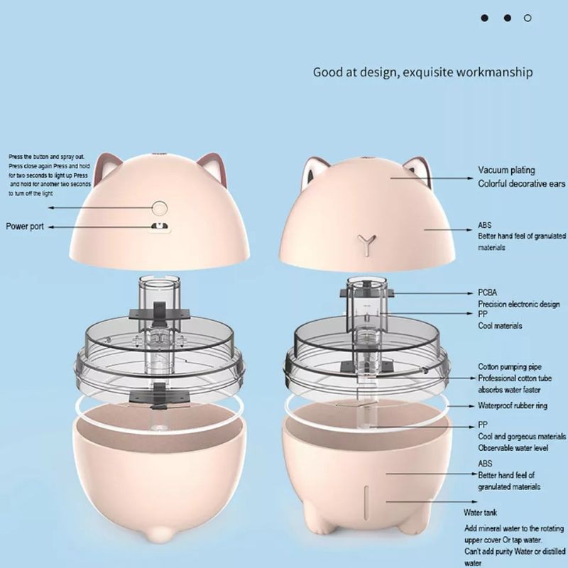 HUMIDIFIER PURIFIER DIFFUSER CAT KUCING LUCU 200ML AROMATHERAPY PELEMBAB UDARA RUANGAN