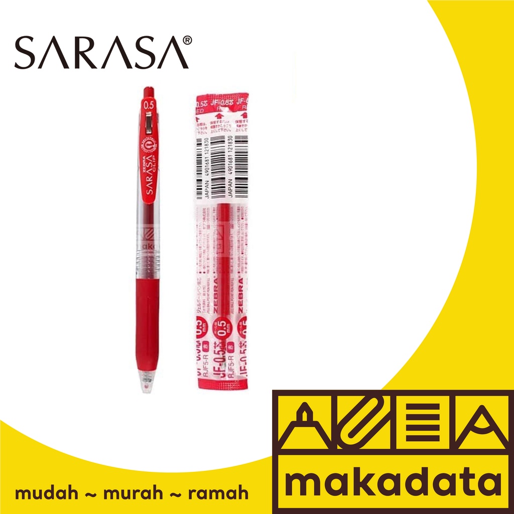 

SET BALLPOINT PULPEN ZEBRA SARASA 0.5 & REFILL RED MURAH