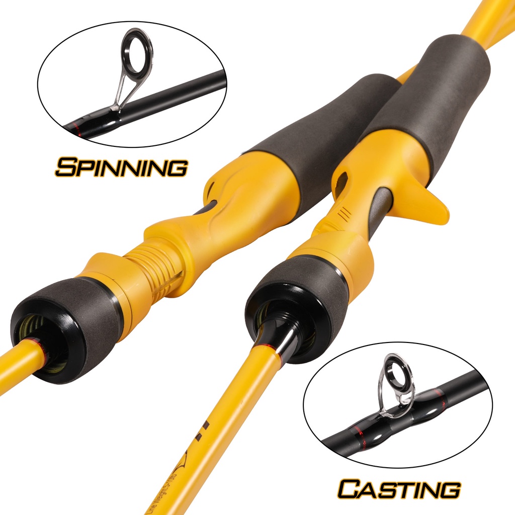 Joran Pancing Set Portable 1.8m 2.1m 6ft / 7ft Bahan Karbon Power Dengan 2 Bagian Handle EVA Fishing Rod 18+1 7.2:1 High Speed Max Drag 10kg