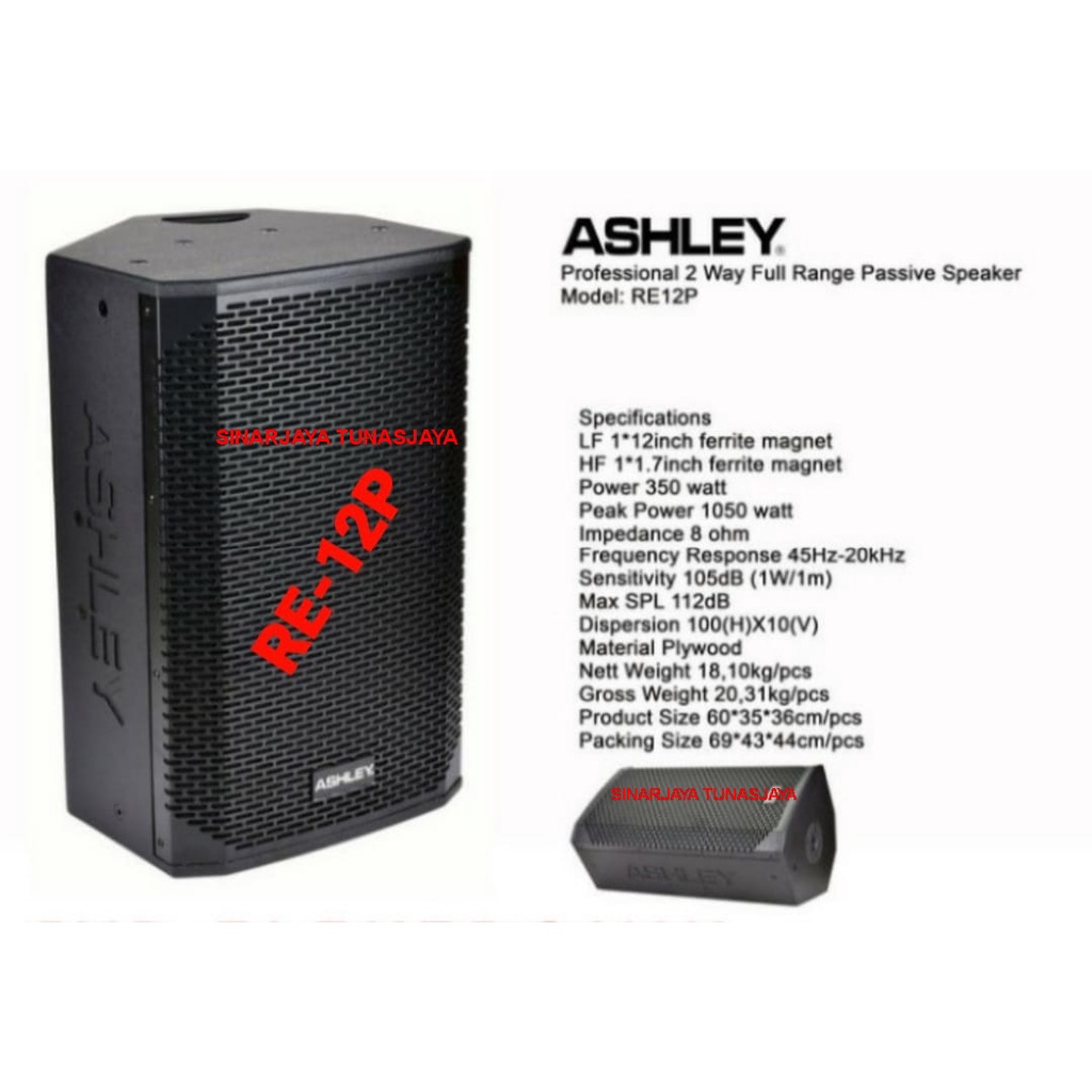 Speaker Pasif Ashley RE 12P Original Passive Ashley RE12P - 12 inch