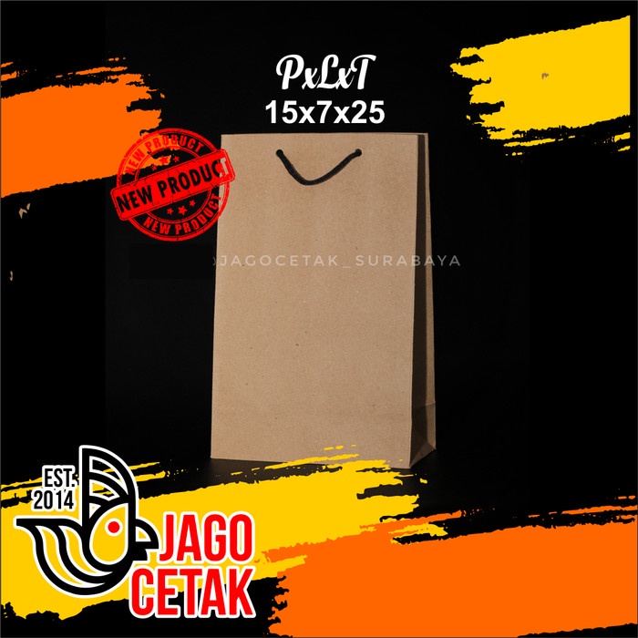 

PROMO paperbag 15x7x25 PxLxT craft coklat polos paper bag Surabaya