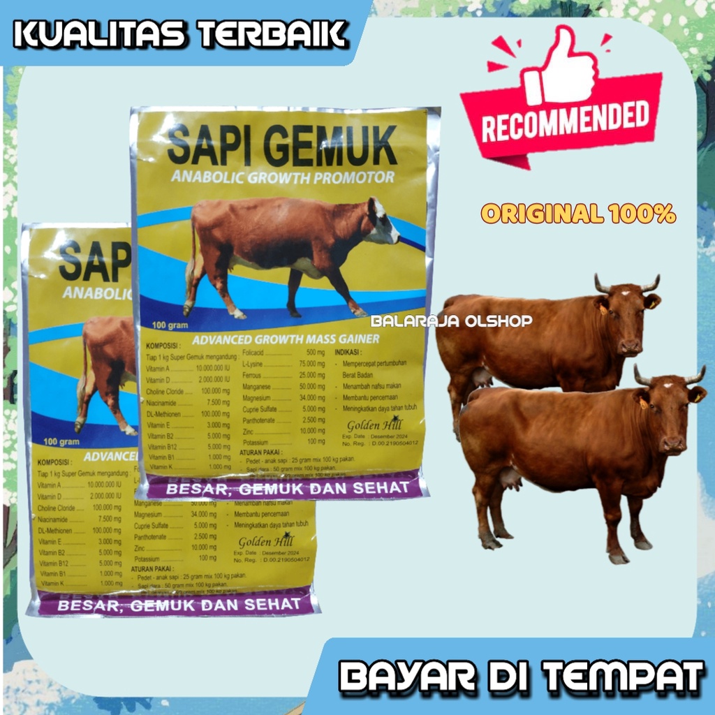 VITAMIN PENAMBAH NAFSU MAKAN DAN PENGGEMUK BADAN SAPI KERBAU KAMBING - SAPI GEMUK