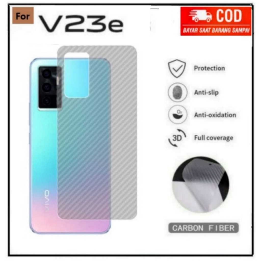 PROMO GARSKIN CARBON VIVO V23 5G V23E Y75 5G V21 4G/5G SKIN PROTECTOR TRANSPARAN