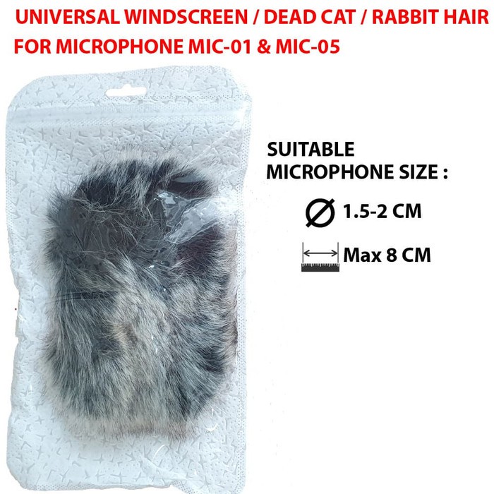 Windscreen Dead Cat Rabbit Hair - Busa Penutup Microphone MIC01 MIC05