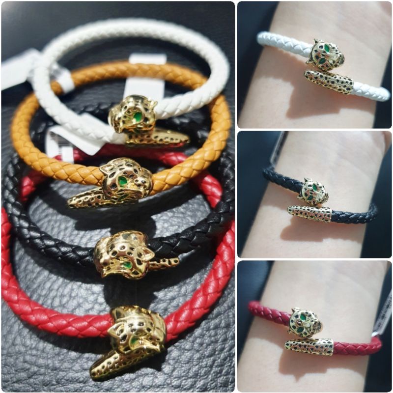 Gelang Tangan Kulit Viral Mix Titanium Anti Karat anti alergi Gelang Branded Band Kulit Bisa setel besar kecil Premium Quality 928