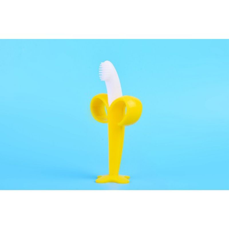 LYSASHOP - GIGITAN BAYI MAINAN TEETHER BENTUK JERAPAH BUAH - BUAHAN dan SIKAT GIGI PISANG-BANANA KUNING