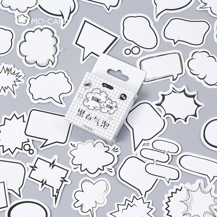 45 pcs Stickers BUBBLE CHAT Deco Diary DIY Planner Bujo  Journal-stiker lucu murah aesthetic