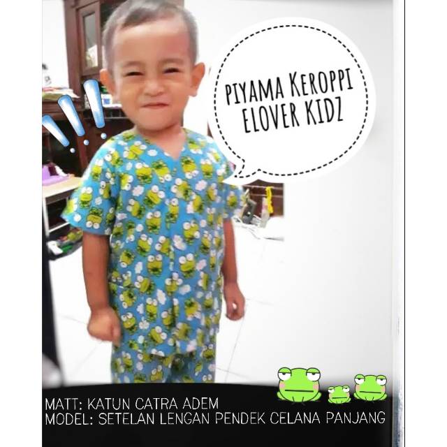 PIYAMA KEROPPI BIRU PIYAMA KATUN ANAK KEROPPI PIYAMA COUPLE