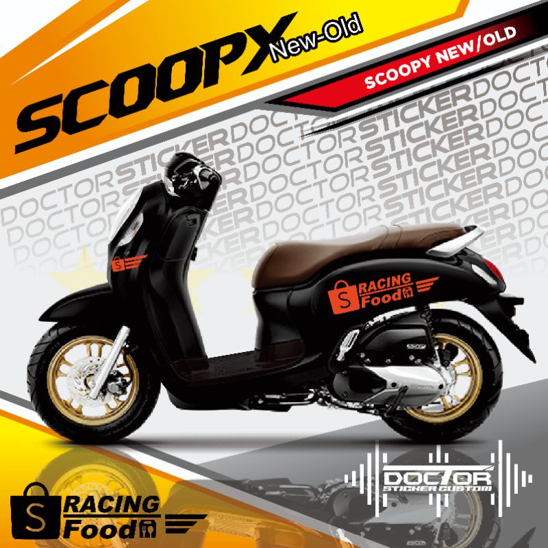 STICKER CUTTING SCOOPY SHOPEE RACING FOOD ORIGINAL STRIPING CUTTING NEW 2022