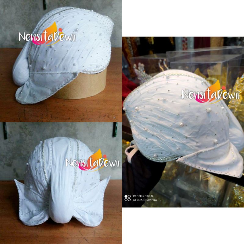 Blangkon Pengantin Jogja Payet / Putih