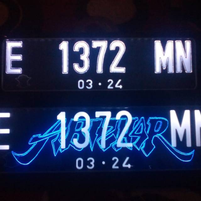 Plat nomor mobil, plat nomor akrilik, plat nomor LED plat nomor lampu  plat nyala single background