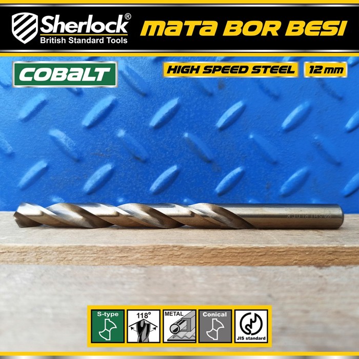 Mata Bor Besi 12 mm / Sherlock JIS Standard High Speed Steel Cobalt (1 Pcs)