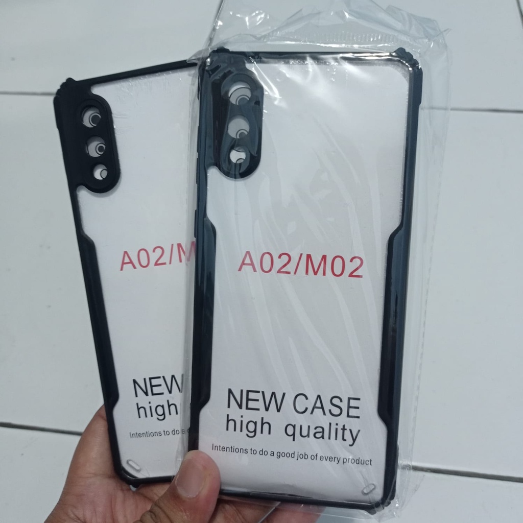 PROMO Case Samsung Galaxy A02 | M02 Hardcase Armor Shockproof Fusion Bumper Transparan Samsung M02