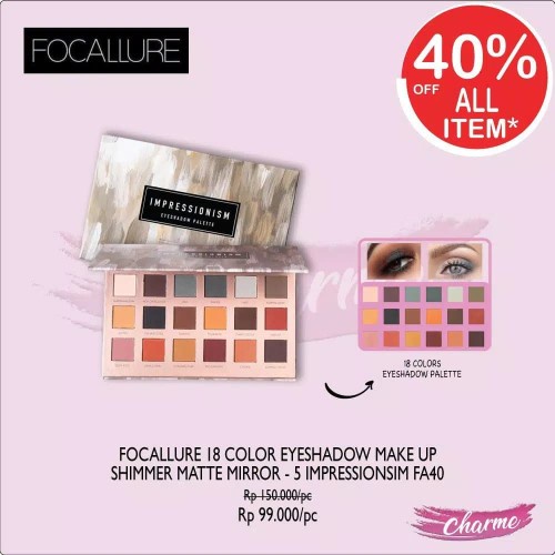 (READY &amp; ORI!) FOCALLURE Impressionism 18 Colors Eyeshadow Pallete With Mirror FA40-5 FA 40