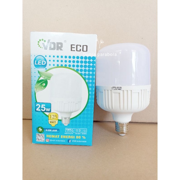 LAMPU LED 25 WATT TABUNG MERK VDR ECO Series NYALA PUTIH TERANG SNI