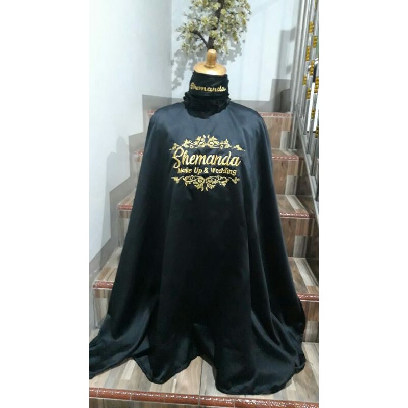 CAPE  APRON PANJANG / apron custom logo / tudung makeup / clemek makeup+bandana