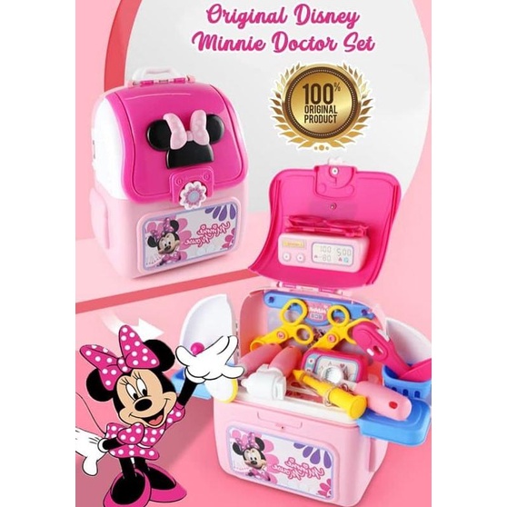 Mainan Anak Perempuan Backpack 2 in 1 Set Minnie Mouse Tas set Minnie
