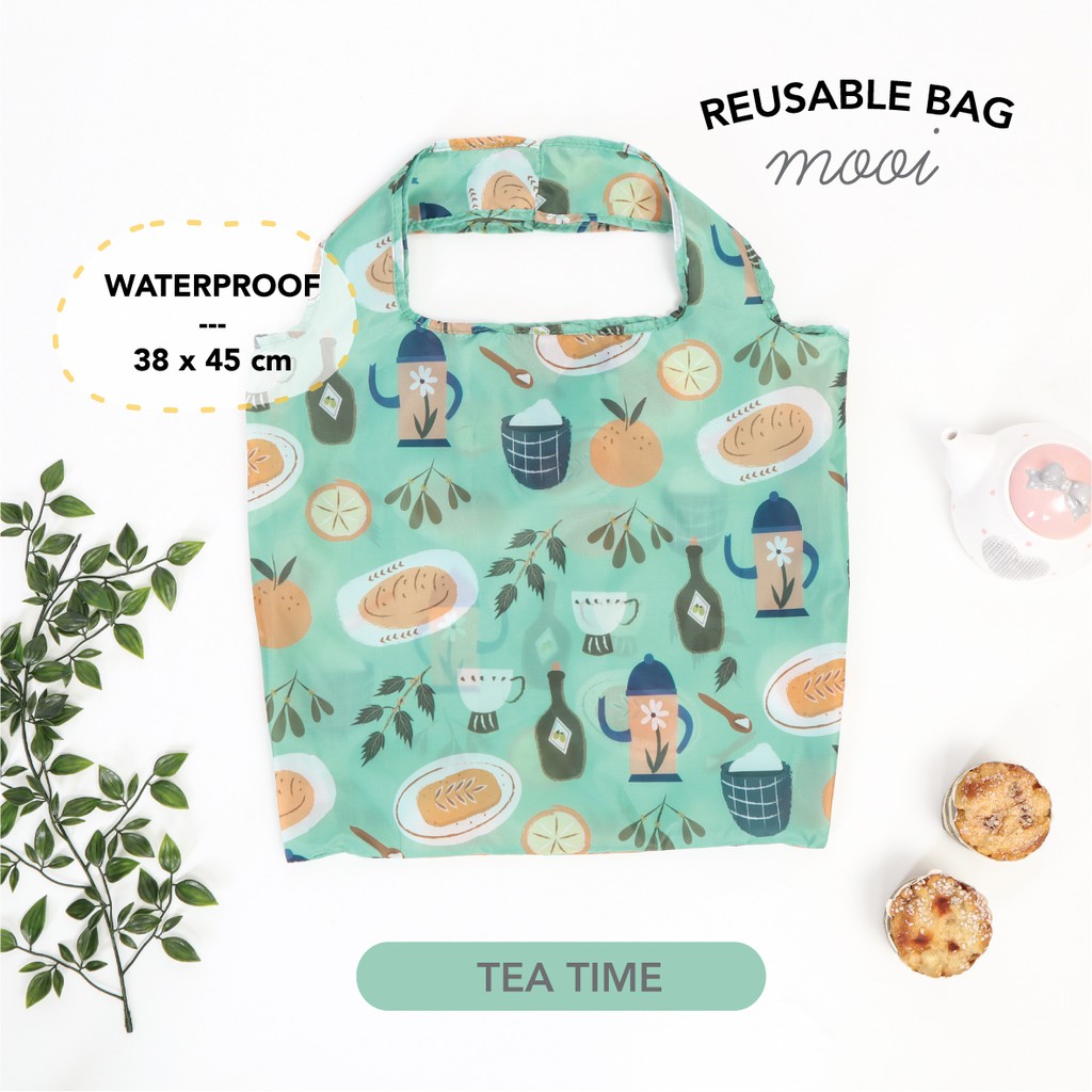 Mooi Reusable Bag Shopping Bag Printing-TEA TIME