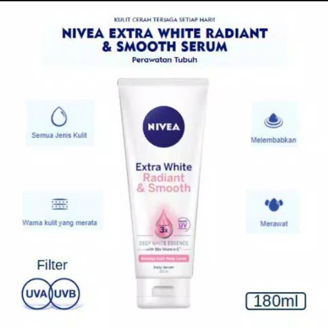 NIVEA EXTRA WHITE RADIANT &amp; SMOOTH BODY SERUM 180ML