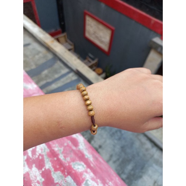 Gelang Rosario Kayu Bandul Bunda Maria