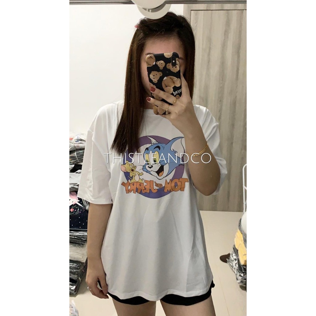 Oversize Tee Tshirt Wanita   Model Longgar Motif Tom &amp; Jerry