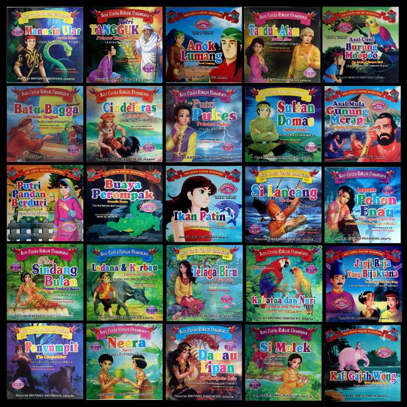 Bintang indonesia - Buku Cerita Anak Seri Cerita Rakyat Nusantara Bilingual 2 Bahasa Full Colour